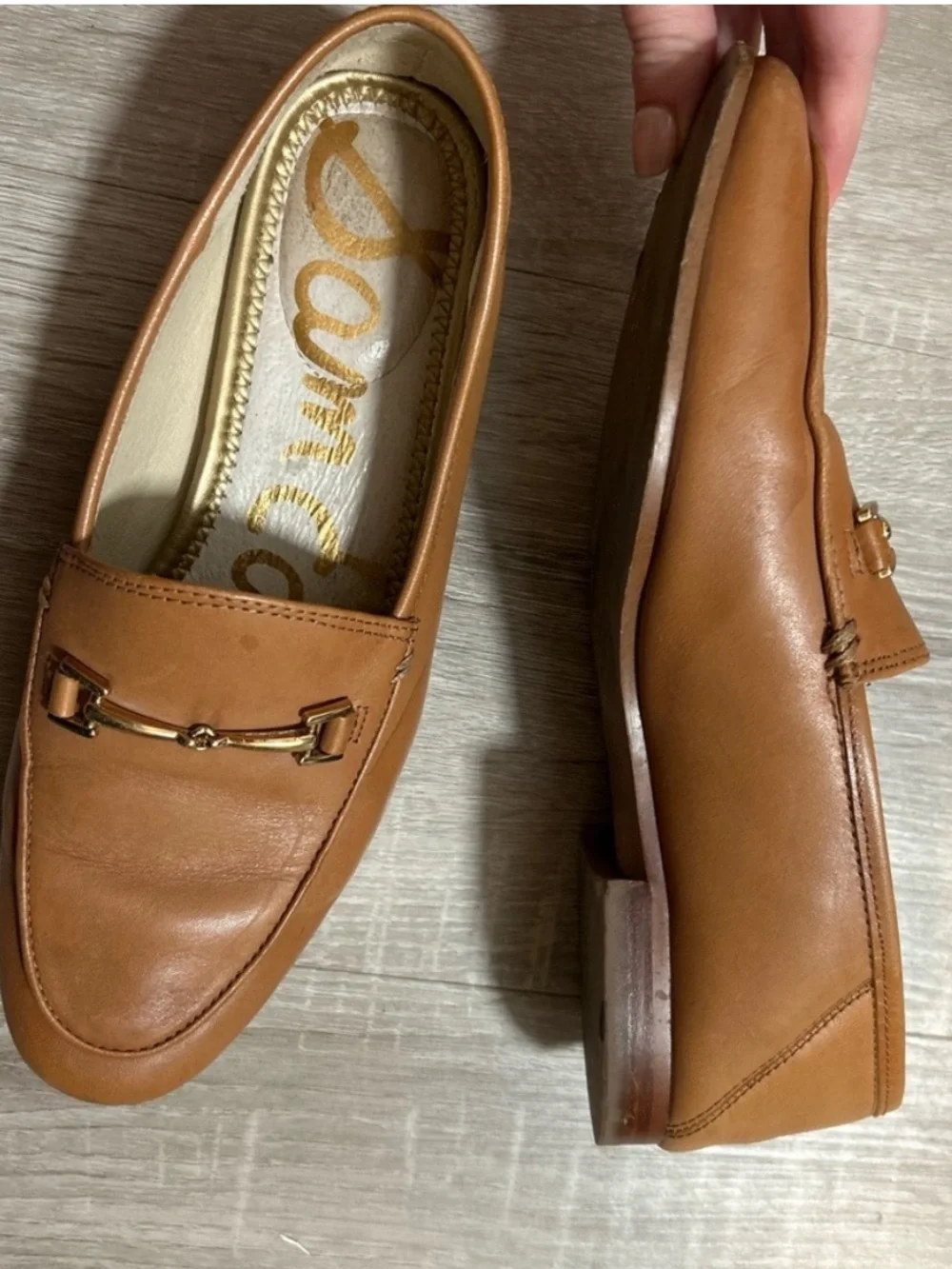 Sam Edelman Tan Loraine Bit Loafers Size 5.5